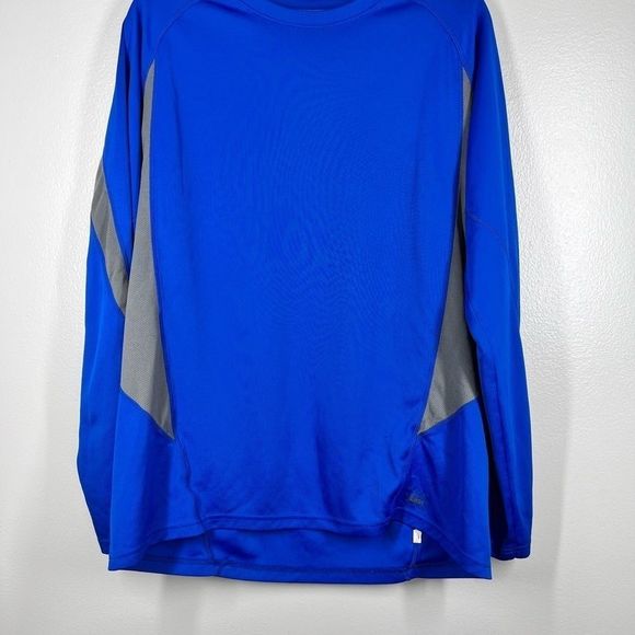REI Mens Sz L Long Sleeve Blue Gray Athletic Shirt Stretchy Base Layer - Picture 1 of 7